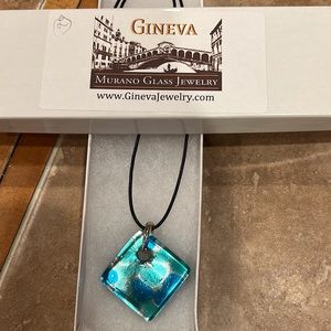 Beautiful Murano cut glass pendant.